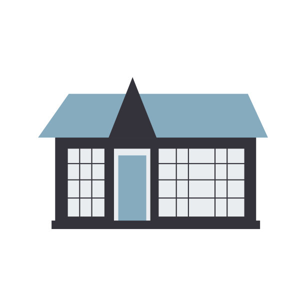 黑色现代房屋矢量插图。图片下载