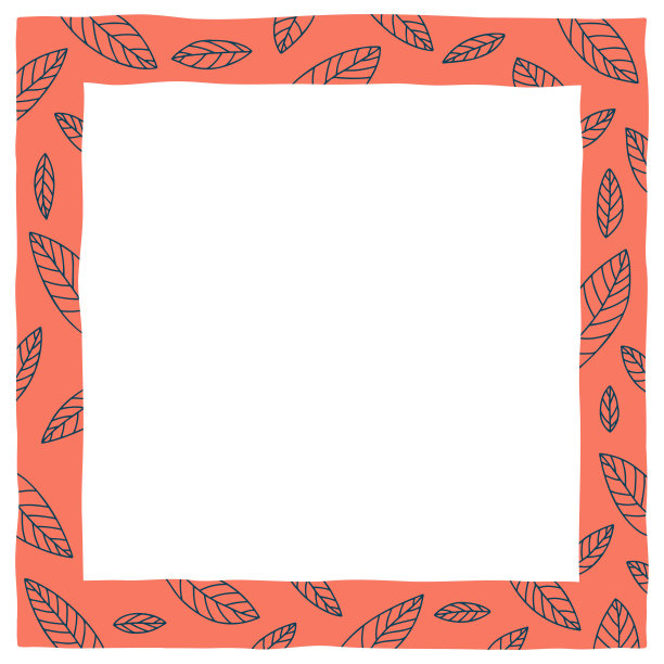 用树叶装饰的框架。图片下载