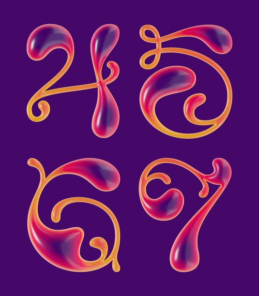 集3d渲染卷曲字母光滑光滑的表面。图片下载