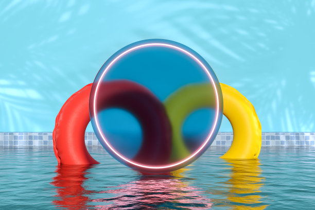 游泳池暑假旅游背景上的空透明框架图片下载