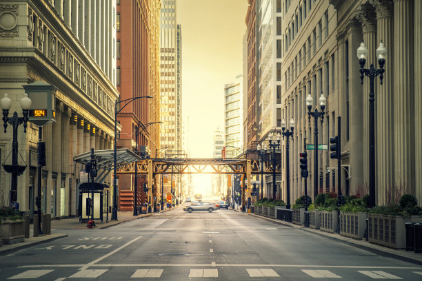 芝加哥金融区的街道图片下载