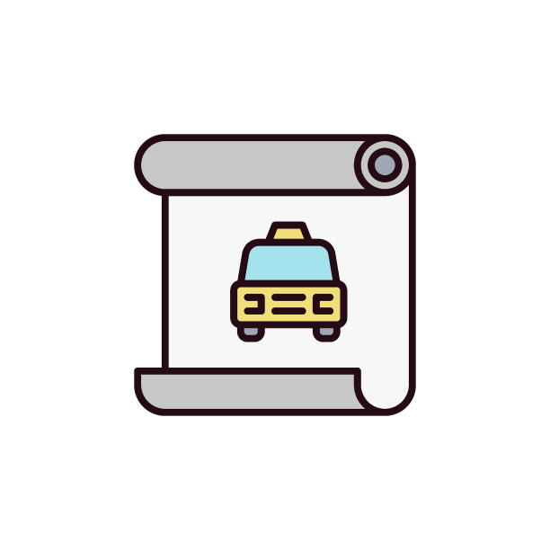 出租车包装矢量概念彩色图标或符号图片下载