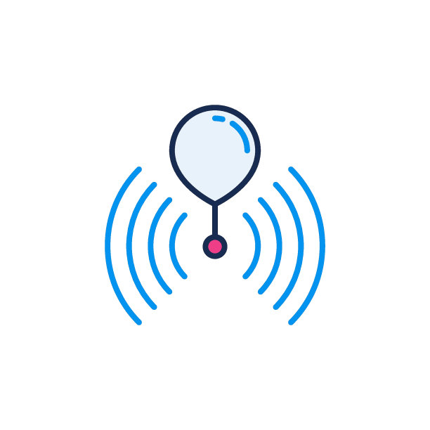 信号从气象气球矢量彩色概念图标图片下载