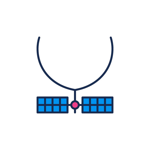 间谍无线电探空仪与太阳能电池板矢量概念彩色图标图片下载