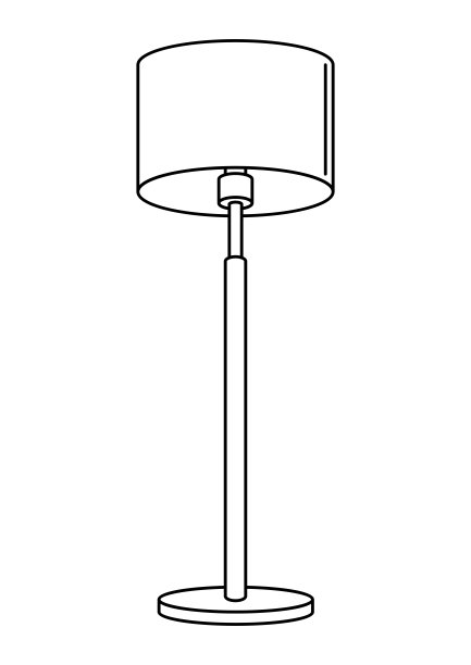 落地灯示意图。电气照明设备。工业或商业形象。网站和商店图标。图片下载
