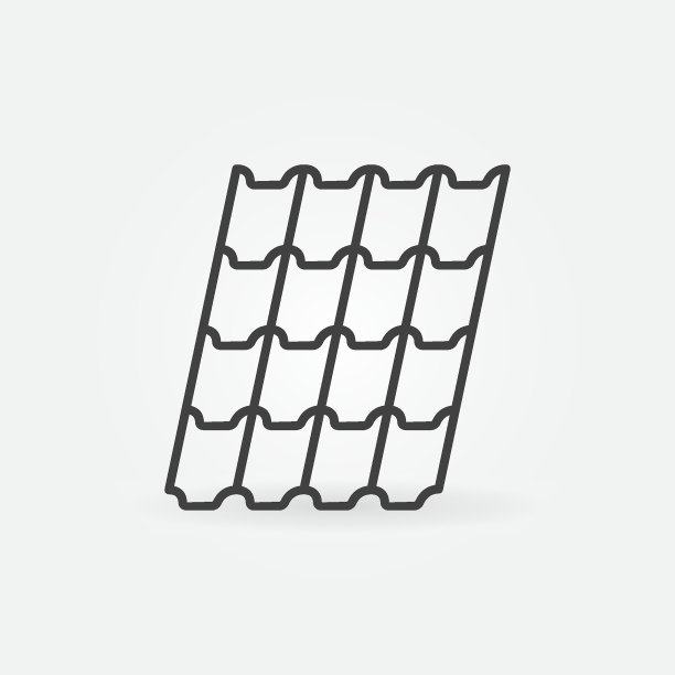 屋顶材料矢量混凝土瓦屋顶概念轮廓图标图片下载