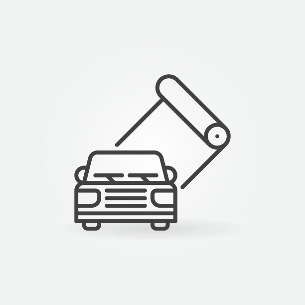 汽车乙烯基薄膜包装矢量概念大纲图标或标志图片下载