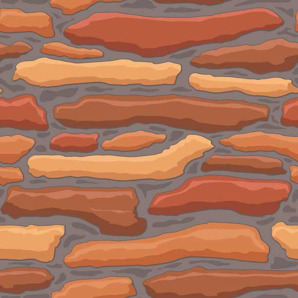 卡通游戏纹理，岩石，泥土和地面表面无缝的图案。游戏资产墙和环境背景图片下载