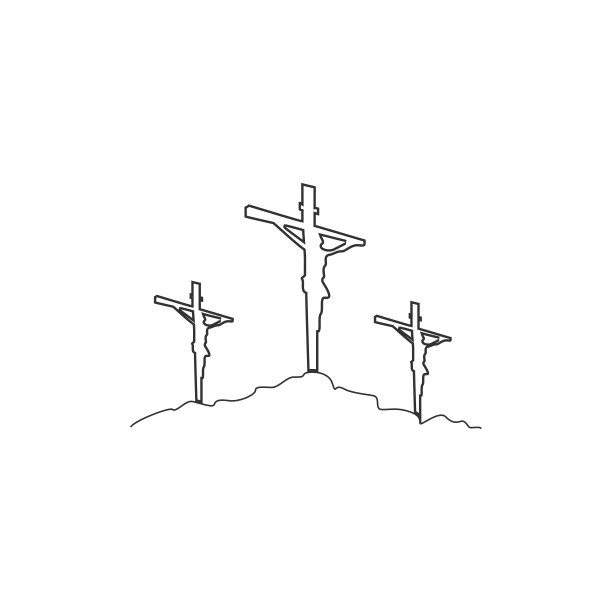 十字架的象征。三个十字架。受难向量。图片下载