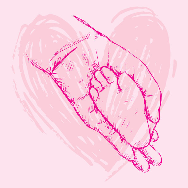 母亲抱着婴儿脚的素描图片下载