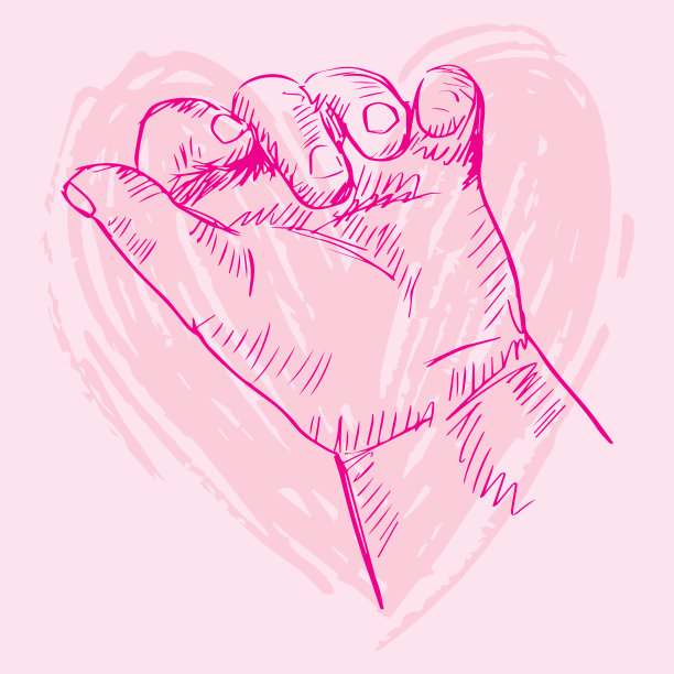 宝宝的手。手绘素描插图。图片下载