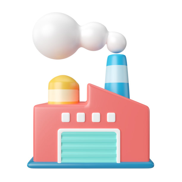 工厂3D插图图标图片下载