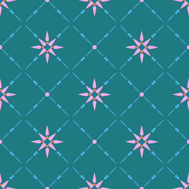 优雅的粉色几何花朵无缝图案图片下载