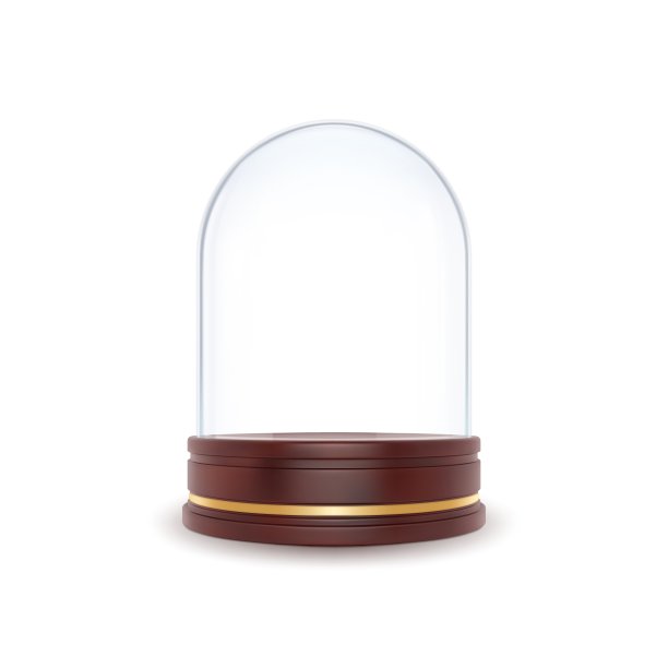 现实孤立的三维玻璃地球仪上的木架。装饰办公室家居元素，空发光水晶球。优雅奢华的矢量模板设计图片下载