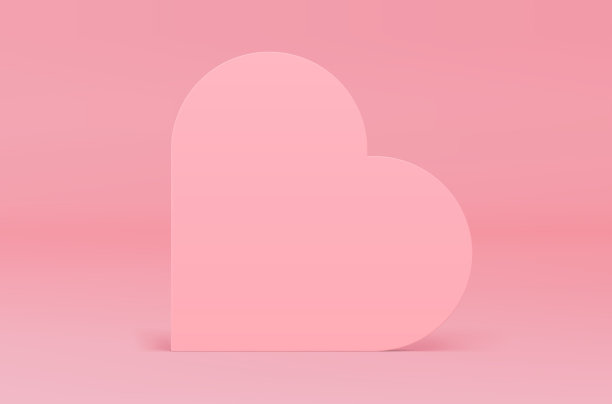 3d心粉色优雅的工作室装饰元素婚礼婚礼节日庆祝现实向量图片下载