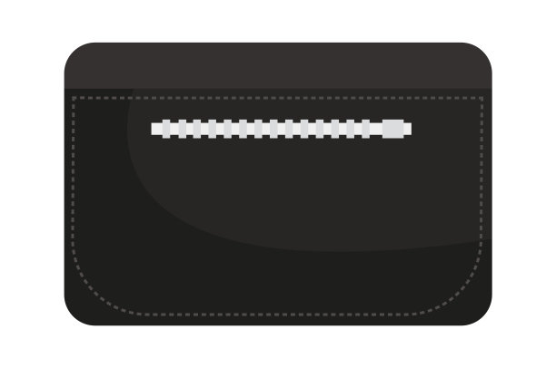 极简的皮革钱包平面插图硬币持有人图片下载