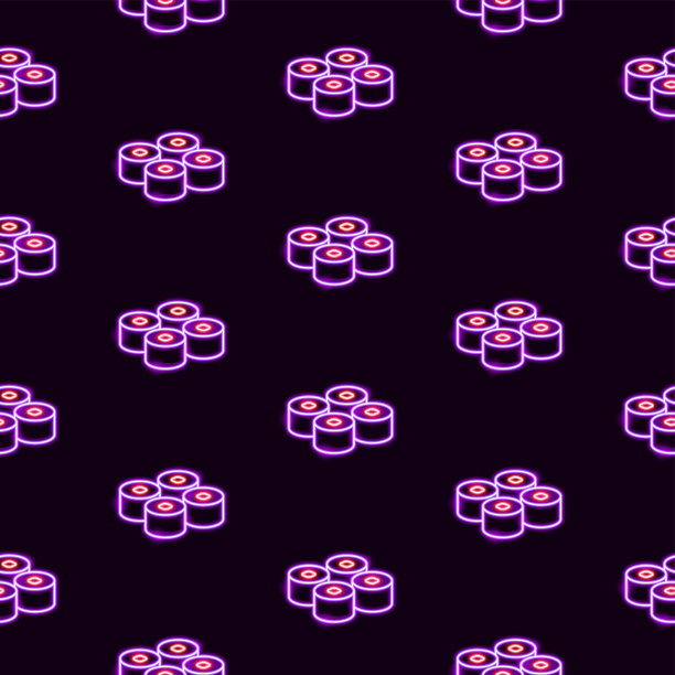 寿司霓虹灯无缝图案图片下载