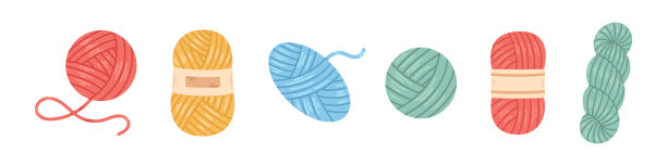向量集羊毛纱线球和绞。舒适的手工爱好。针织。图片下载