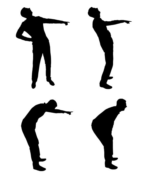 男人们一边站着一边笑着指指点点。笑话，恶作剧以及嘲笑和欺凌的概念。图片下载