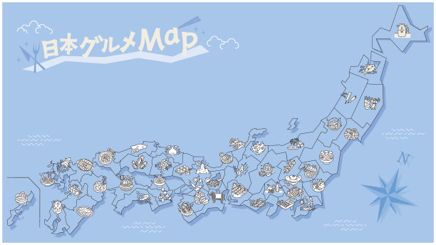 全日本美食，一套图标(线条画)图片下载