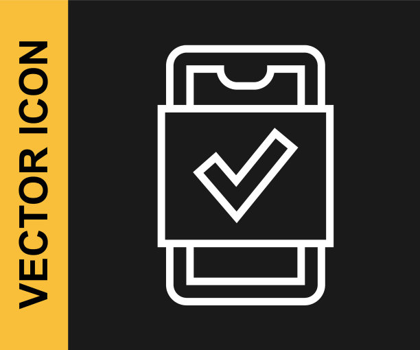 白线手机购物图标孤立上图片下载