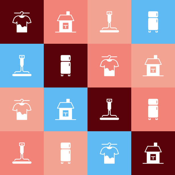 设置波普艺术晾晒衣服的房子橡胶清洁剂图片下载