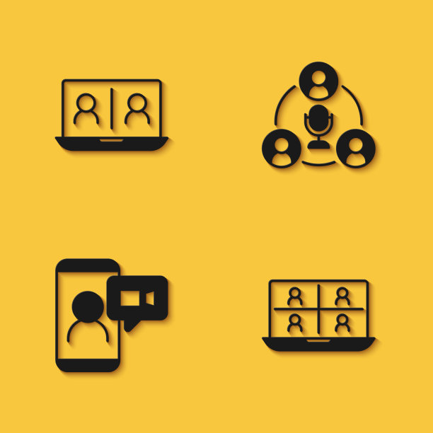 设置视频聊天会议和会议图标图片下载