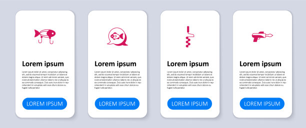 设置鱼叉，手，冰钻和诱饵图片下载