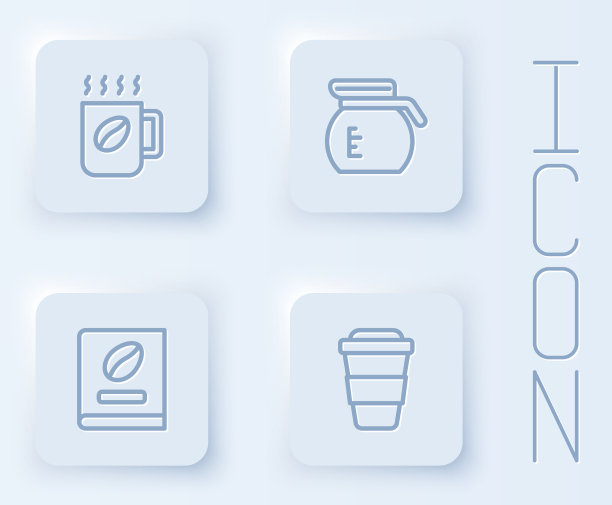 套行咖啡杯壶书和去白图片下载