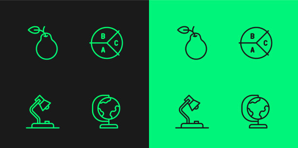 套线地球地球仪台灯梨和派图片下载