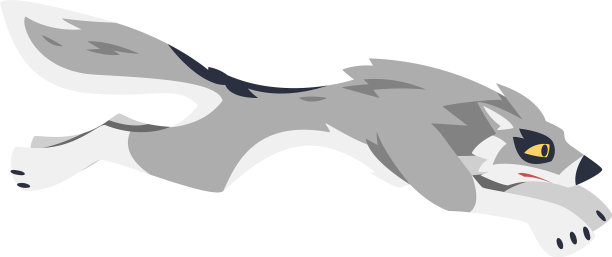 奔跑的灰狼作为野生猎食动物图片下载