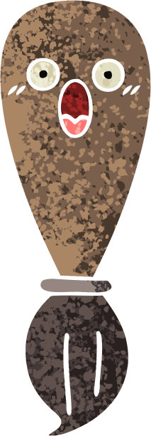 复古插画风格的卡通画笔图片下载