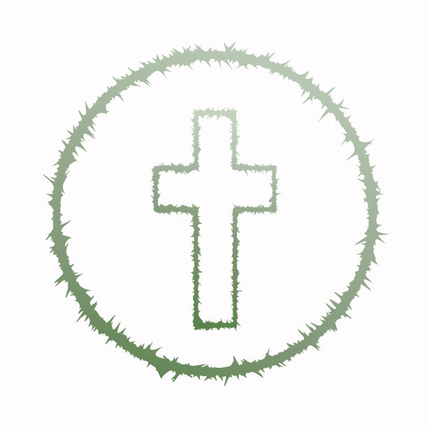 图形复活节十字架和花环剪纸，洗礼十字架DIY邀请，矢量婚礼剪纸，圣灵，宗教插图图片下载