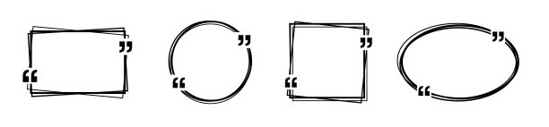报价框框集。带引号的几何框架。文本黑线引用框模板。文本引用框孤立在白色背景上。图片下载