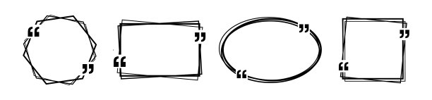 报价框框集。带引号的几何框架。文本黑线引用框模板。文本引用框孤立在白色背景上。图片下载