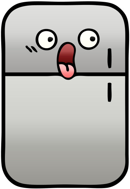 渐变阴影卡通冰箱冷冻室图片下载