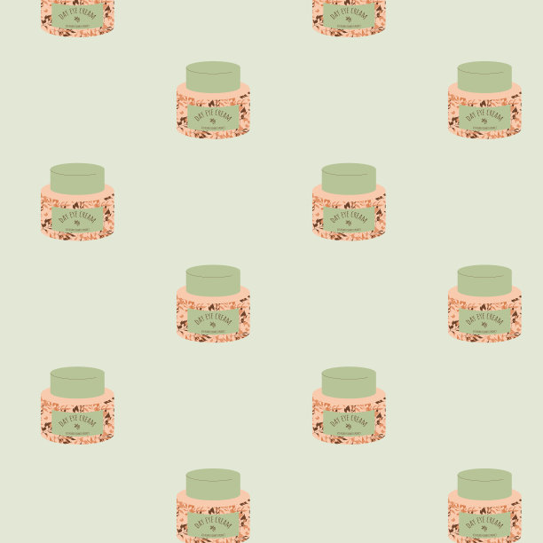 环保眼霜罐图案在桃红色和棕色的砍伐鼠尾草绿色背景图片下载