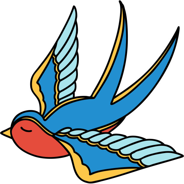 传统风格的燕子纹身图片下载