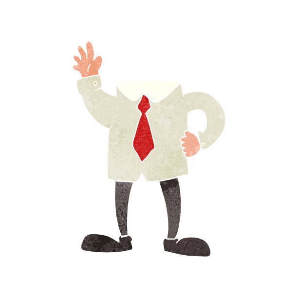 徒手复古卡通无头商人图片下载