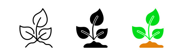 植物线图标。土壤，土壤，植物学，生态，生态学，植物，生态系统，植物，叶子，药物，生物学。自然的概念。矢量图标在直线，黑色和颜色风格在白色背景图片下载