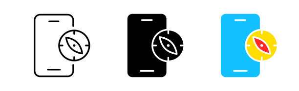 罗盘线性图标，旅行地理概念矢量素材图片下载