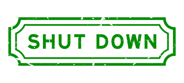 垃圾绿色关闭字橡胶密封印章在白色背景图片下载