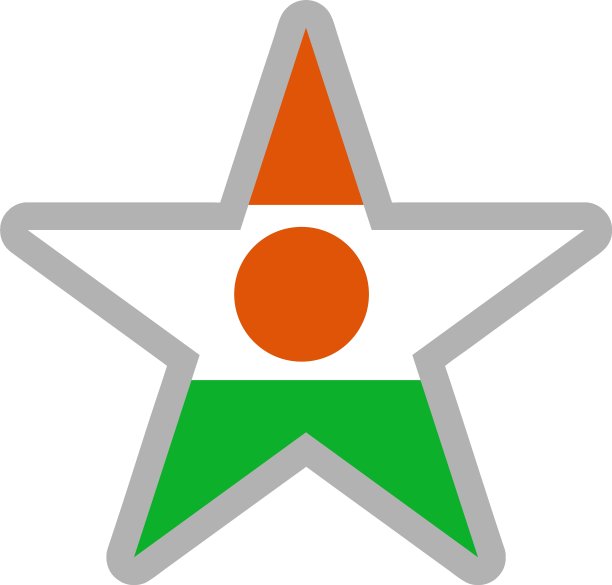 尼日尔国旗图标矢量素材图片下载