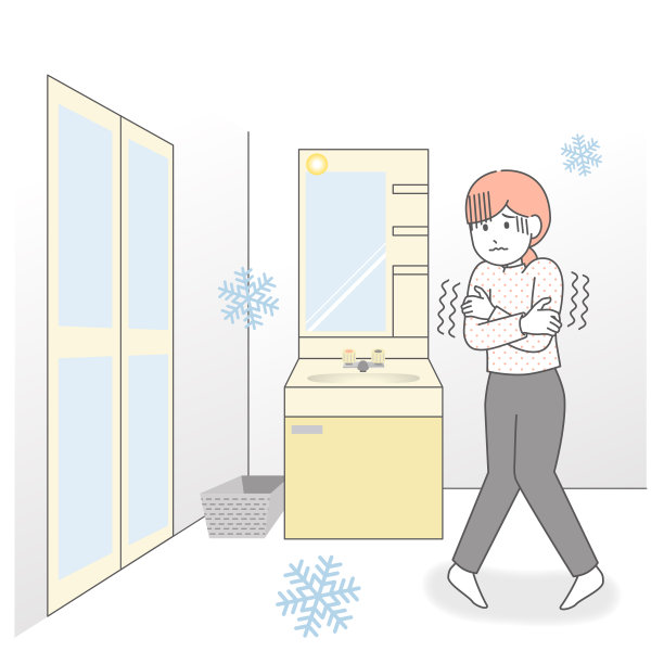 浴室里的女人冻得瑟瑟发抖图片下载