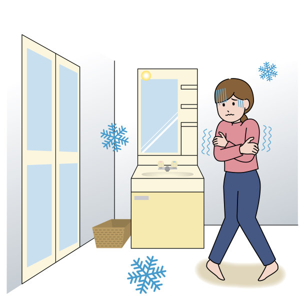 浴室里的女人冻得瑟瑟发抖图片下载