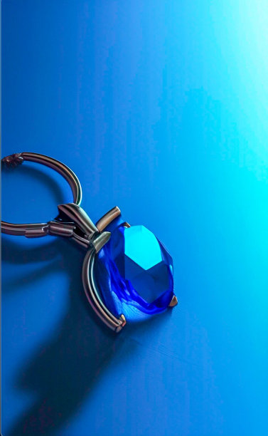 蓝色宝石钻石岩石在蓝色背景图片下载