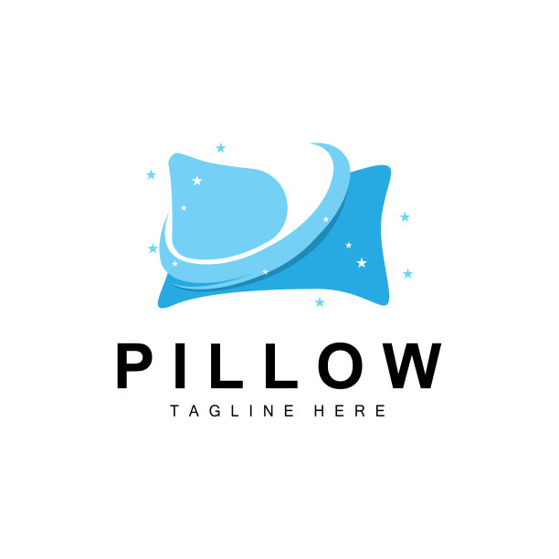 枕头标志，床和睡眠设计，梦的图标矢量插图图片下载