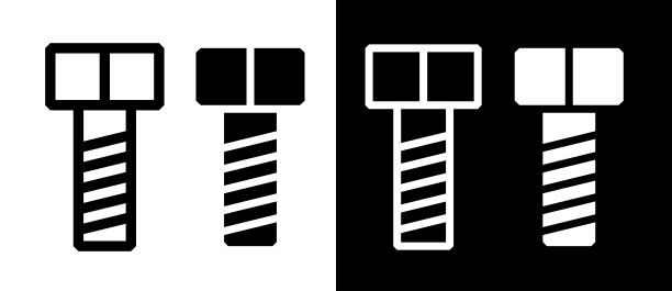 螺栓图标。紧固件，施工，维修车间或设计局的标志。零件:用于工业、电子产品或家具的零件图片下载