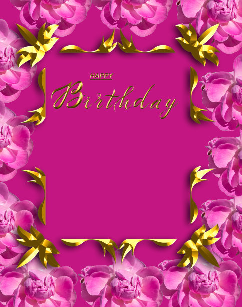3d插图的生日卡片与鲜花，也可以用作横幅或传单图片下载