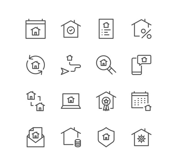 房地产和房子图标集。图片下载